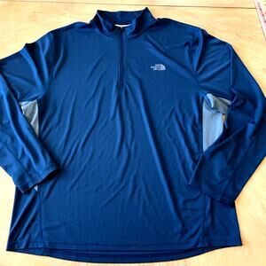 North Face Pullover Shirt Mens XL Teal Blue VaporWick Quarter Zip Outdoor Hiking